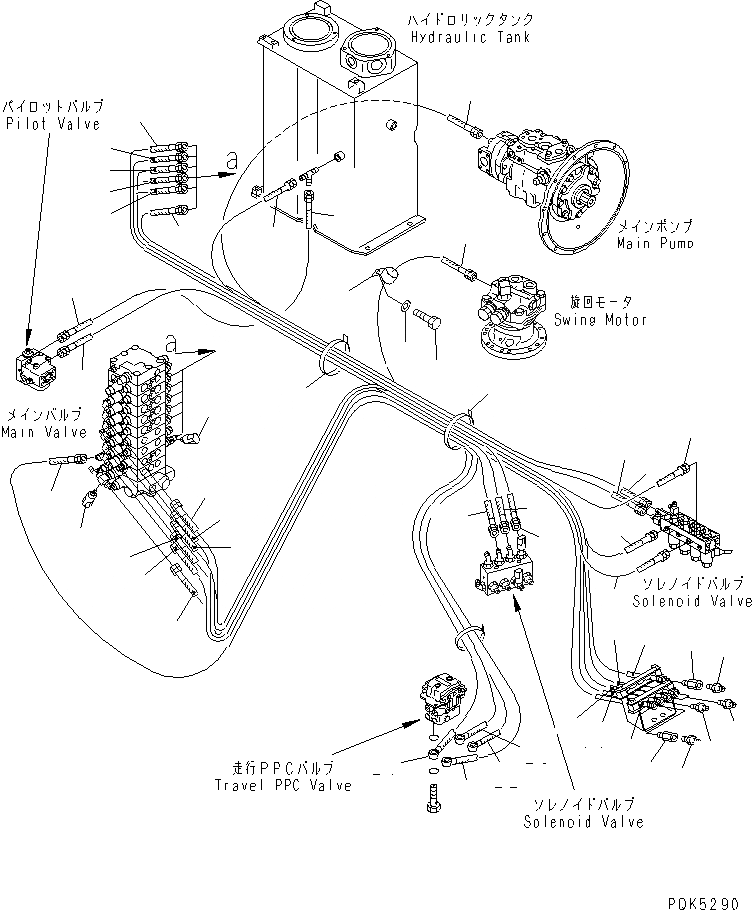 Схема запчастей Komatsu PC75US-3 - P.P.C. ОСНОВН. ЛИНИЯ (/) (MONO СТРЕЛА) (БЕЗ ОТВАЛ) ГИДРАВЛИКА