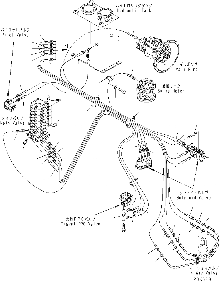 Схема запчастей Komatsu PC75US-3 - P.P.C. ОСНОВН. ЛИНИЯ (/) (MONO СТРЕЛА) (MULTIPLE PATTERN УПРАВЛ-Е)  (БЕЗ ОТВАЛ) ГИДРАВЛИКА