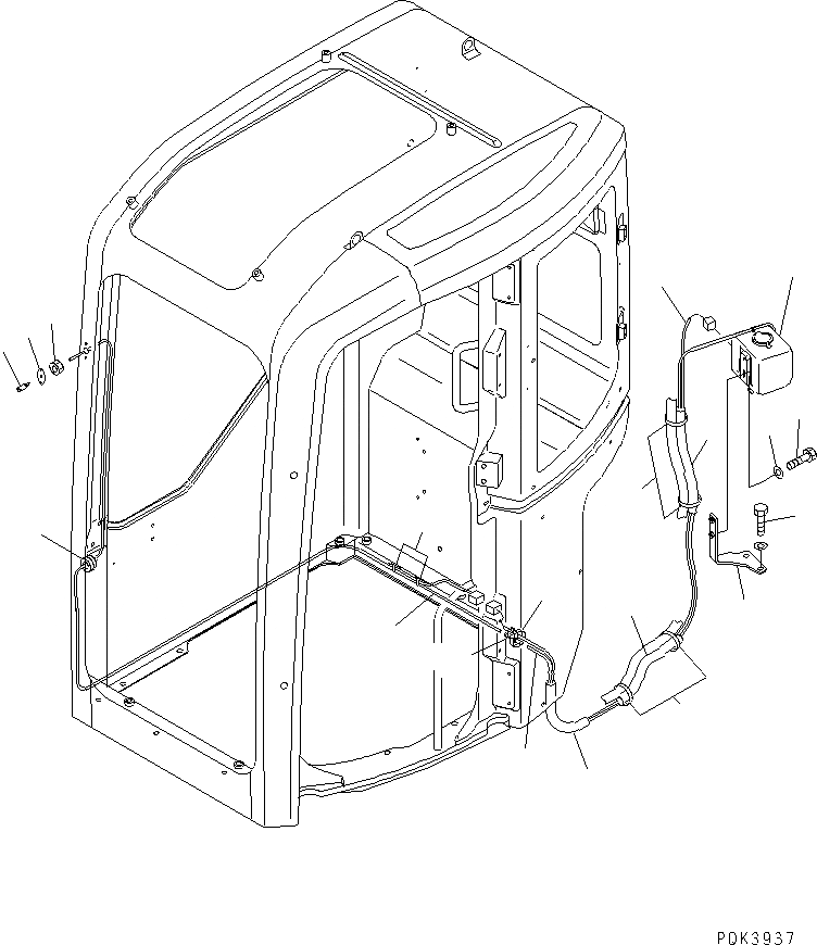 Схема запчастей Komatsu PC75US-3 - ОМЫВАТЕЛЬ СТЕКЛА КАБИНА ОПЕРАТОРА И СИСТЕМА УПРАВЛЕНИЯ