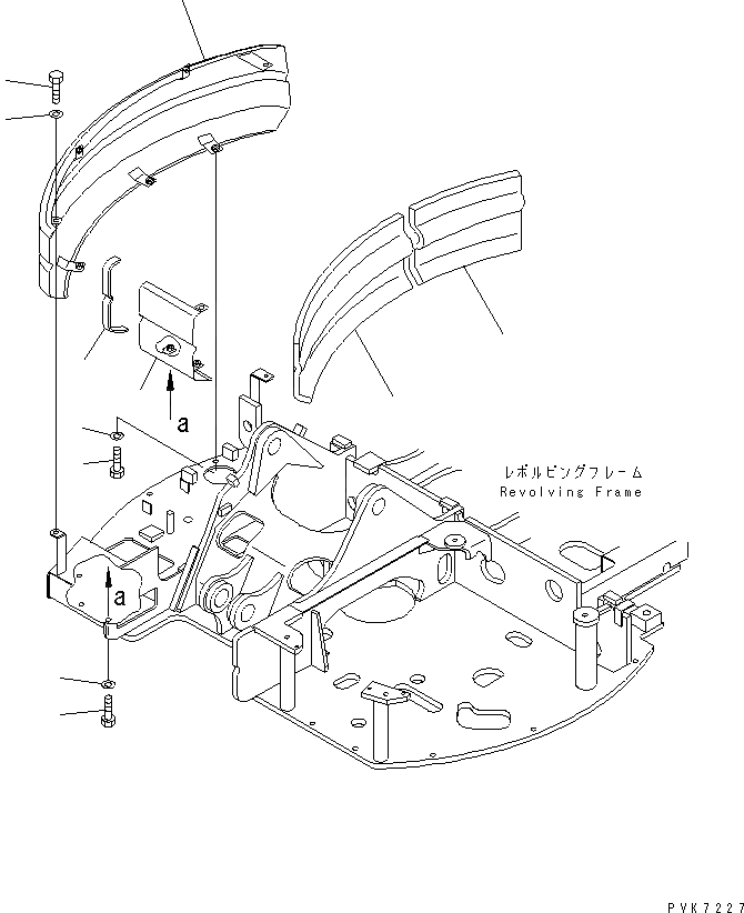 Схема запчастей Komatsu PC75US-3 - ПРАВ. COVER ЧАСТИ КОРПУСА