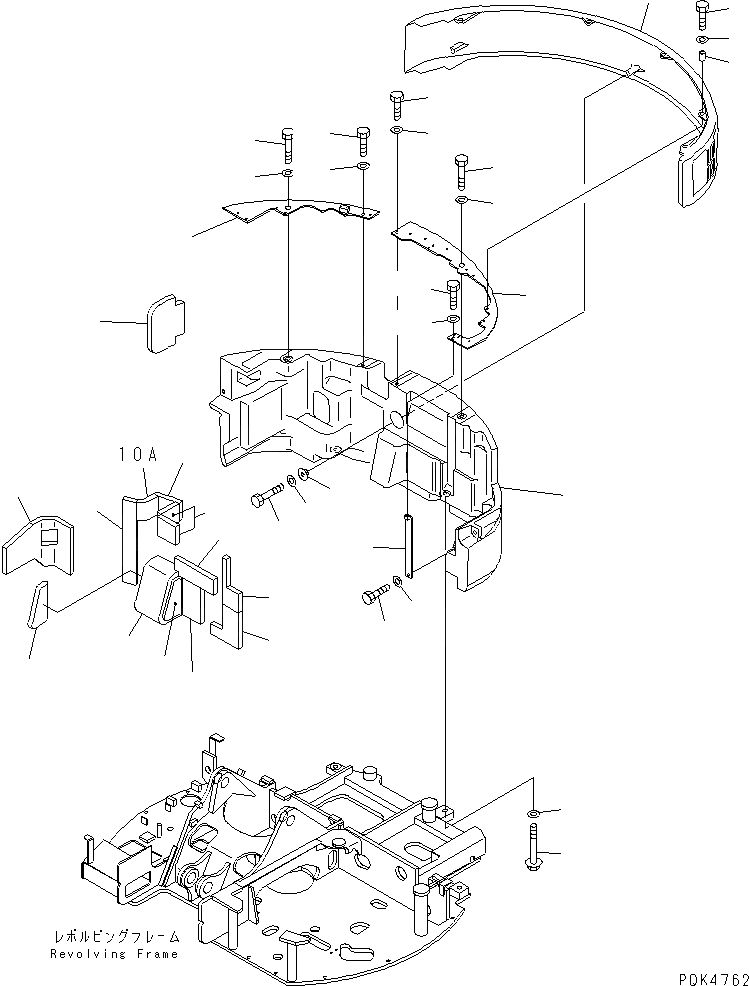 Схема запчастей Komatsu PC75US-3 - ПРОТИВОВЕС ЧАСТИ КОРПУСА