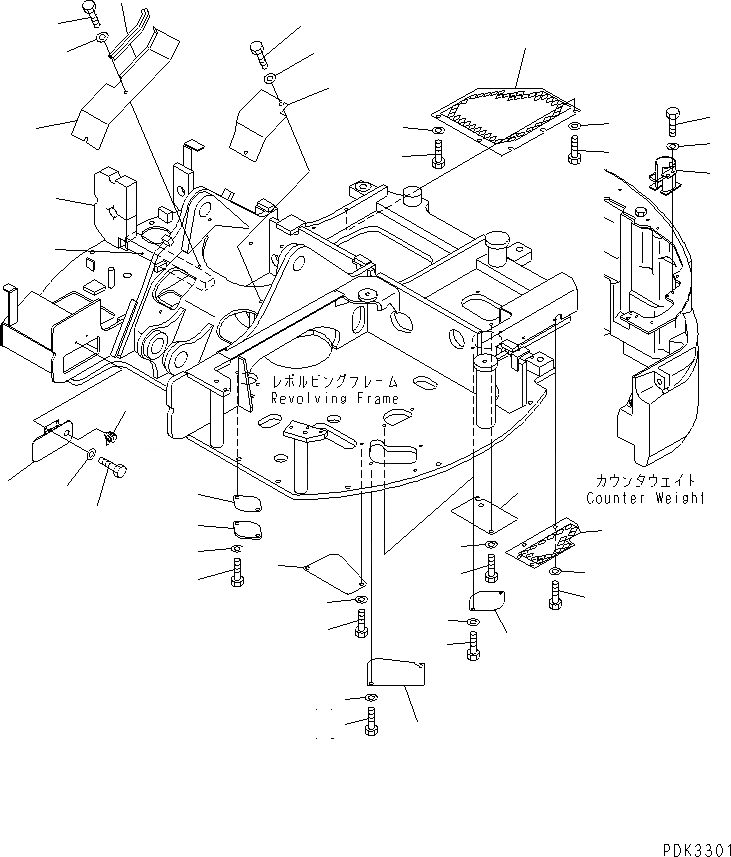 Схема запчастей Komatsu PC75US-3 - НИЖН. КРЫШКА ЧАСТИ КОРПУСА