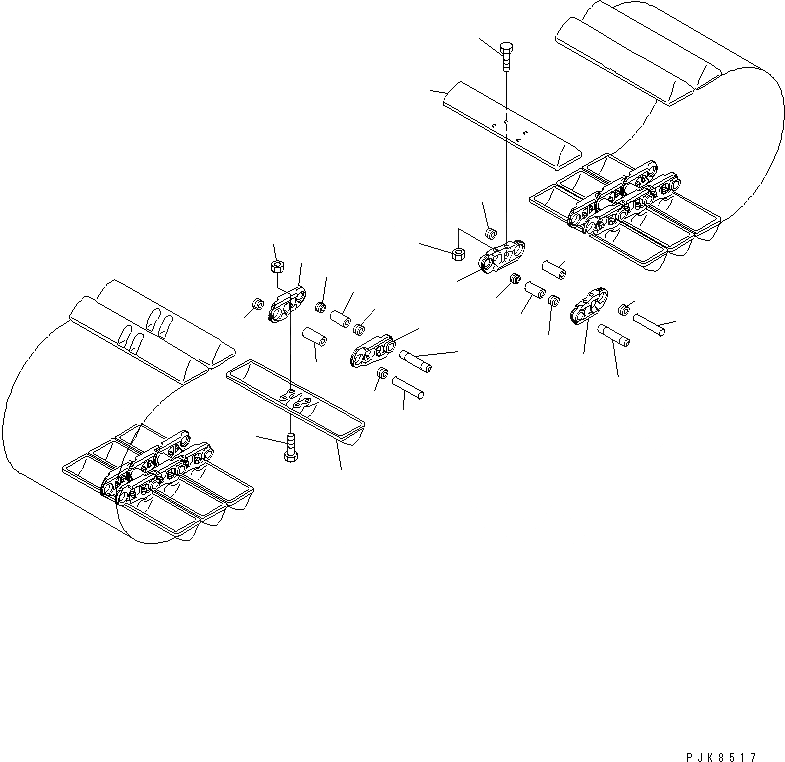 Схема запчастей Komatsu PC75US-3 - ГУСЕНИЦЫ (БОЛОТН. СПЕЦ-Я.) (7MM ШИР.) ХОДОВАЯ