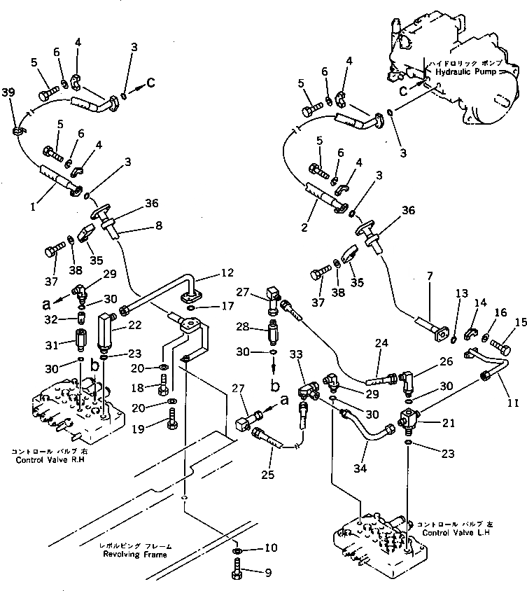 Схема запчастей Komatsu PC75UU-1 - HYDAULIC ТРУБЫ (ИЗ НАСОСА В КЛАПАН) УПРАВЛ-Е РАБОЧИМ ОБОРУДОВАНИЕМ
