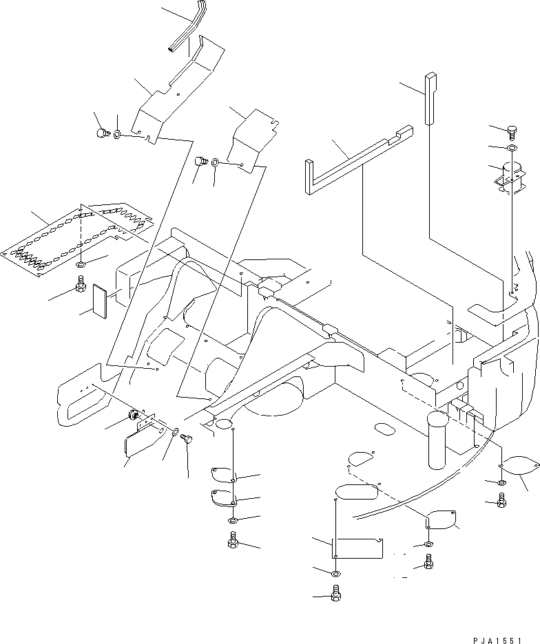 Схема запчастей Komatsu PC75UU-2E - НИЖН. КРЫШКА ЧАСТИ КОРПУСА