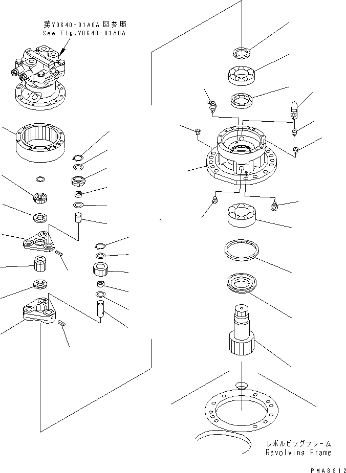 Схема запчастей Komatsu PC75UU-2E - МЕХАНИЗМ ПОВОРОТА И МОТОР (МЕХАНИЗМ ПОВОРОТА)(№798-) ПОВОРОТН. КРУГ И КОМПОНЕНТЫ