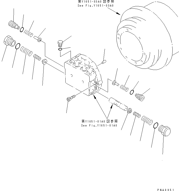 Схема запчастей Komatsu PC75UU-2 - МОТОР ХОДА (/) (ТОРМОЗНОЙ КЛАПАН) ОСНОВН. КОМПОНЕНТЫ И РЕМКОМПЛЕКТЫ