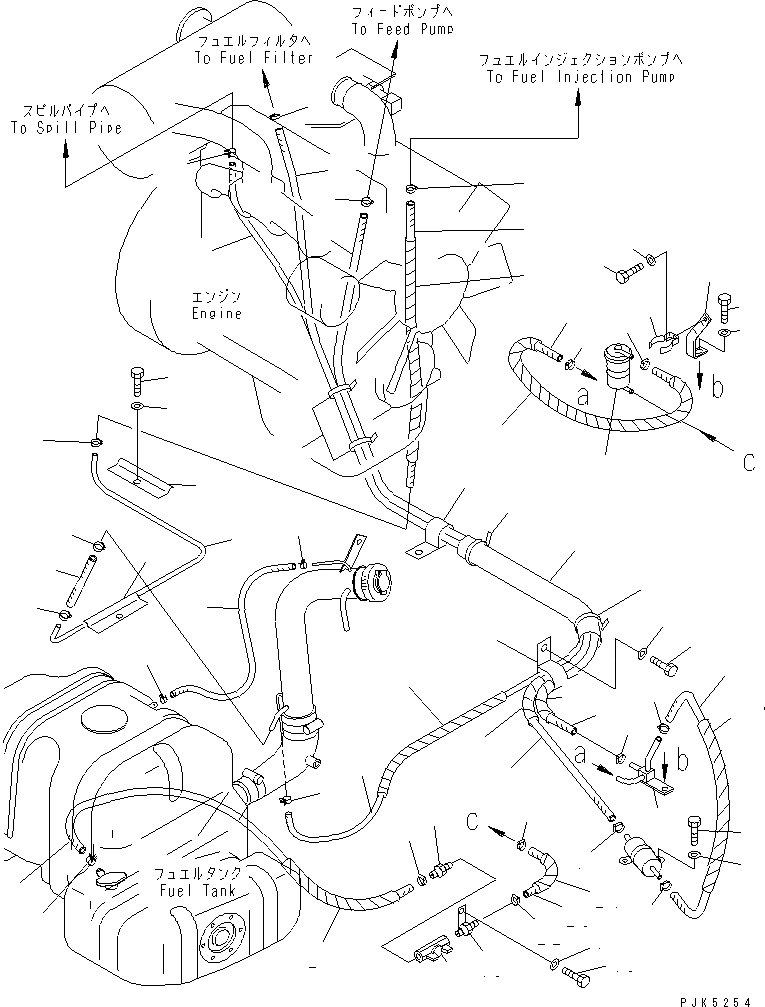 Схема запчастей Komatsu PC75UU-3 - ТОПЛИВН. БАК. (ТОПЛИВН. ЛИНИЯ)(№98-9) ТОПЛИВН. БАК. AND КОМПОНЕНТЫ