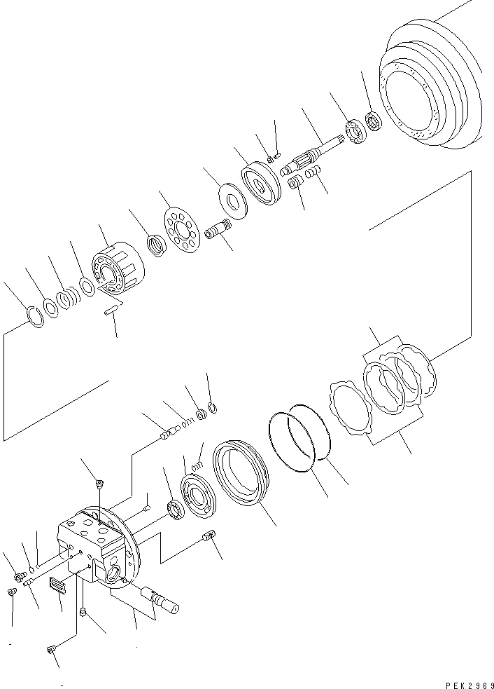 Схема запчастей Komatsu PC75UU-3 - МОТОР ХОДА (/) (ГИДРАВЛ МОТОР)(№-) ОСНОВН. КОМПОНЕНТЫ И РЕМКОМПЛЕКТЫ