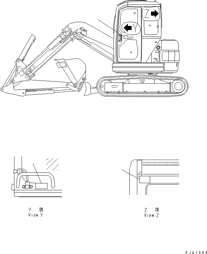 Схема запчастей Komatsu PC75UU-2 - ПЛАСТИНА (КАБИНА) (ЯПОН.) МАРКИРОВКА