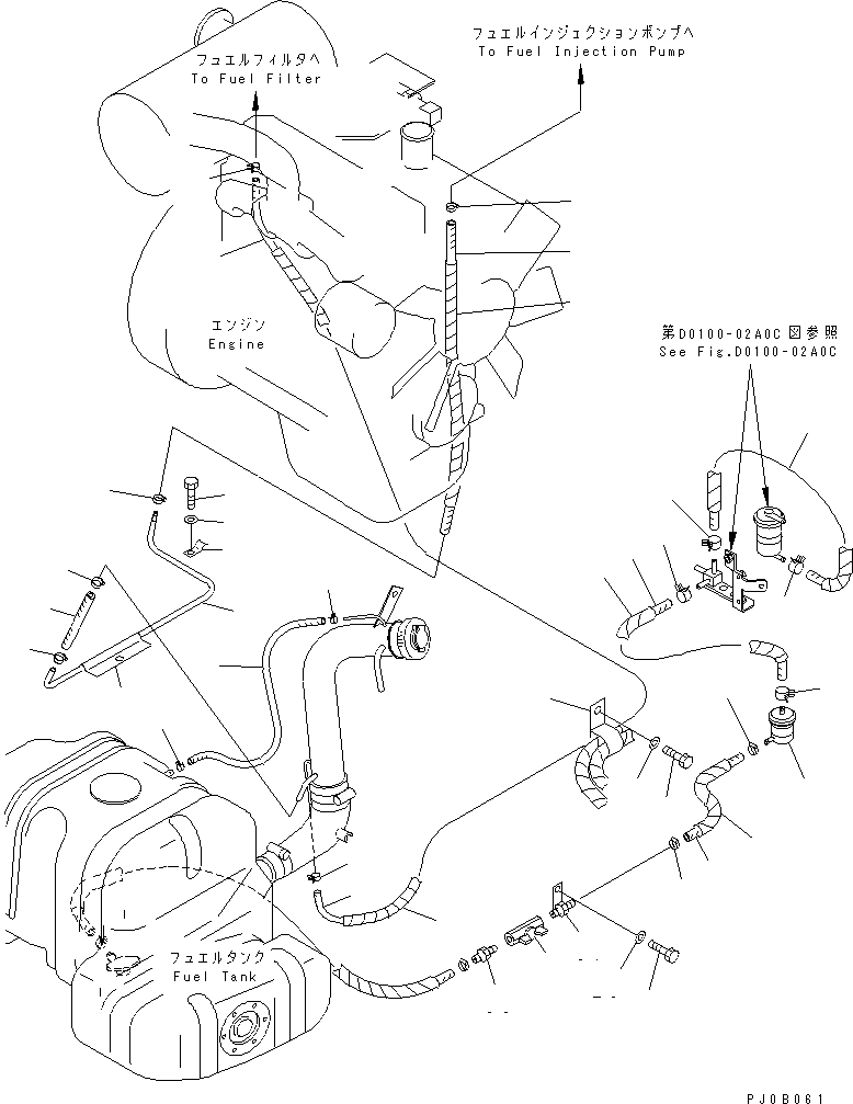 Схема запчастей Komatsu PC75UU-3 - ТОПЛИВН. БАК. (ТОПЛИВН. ЛИНИЯ) (/)(№9-) ТОПЛИВН. БАК. AND КОМПОНЕНТЫ
