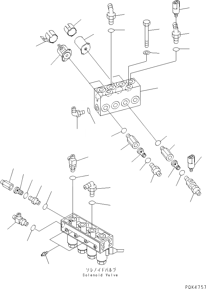 Схема запчастей Komatsu PC75UU-3 - СОЛЕНОИДНЫЙ КЛАПАН (КЛАПАН БЕЗОПАСНОСТИ) ГИДРАВЛИКА