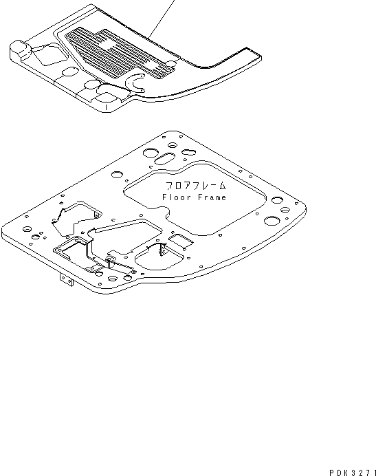 Схема запчастей Komatsu PC75UU-3 - ПОКРЫТИЕ ПОЛА(AC.НАВЕСН. ОБОРУД) КАБИНА ОПЕРАТОРА И СИСТЕМА УПРАВЛЕНИЯ