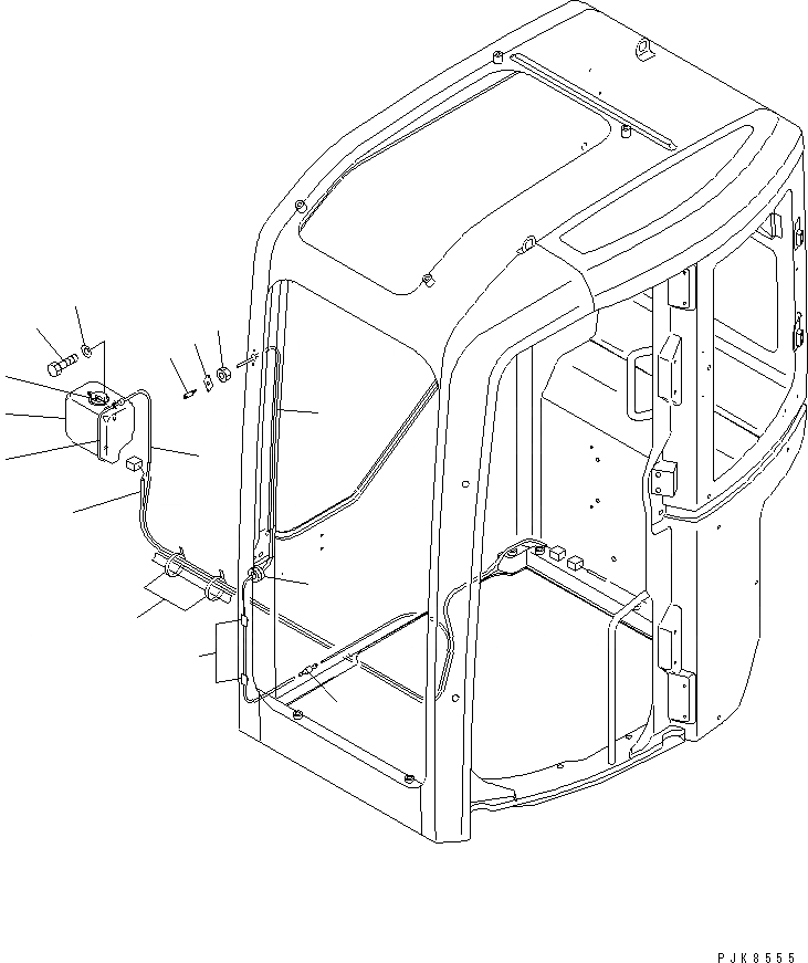 Схема запчастей Komatsu PC75UU-3 - ОМЫВАТЕЛЬ СТЕКЛА(№9-) КАБИНА ОПЕРАТОРА И СИСТЕМА УПРАВЛЕНИЯ