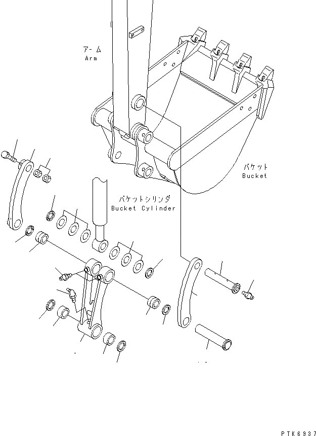 Схема запчастей Komatsu PC75UU-3 - СОЕДИНЕНИЕ КОВША (MULTIPLE CHANGE) (KHMS COUPLER)(№-) РАБОЧЕЕ ОБОРУДОВАНИЕ