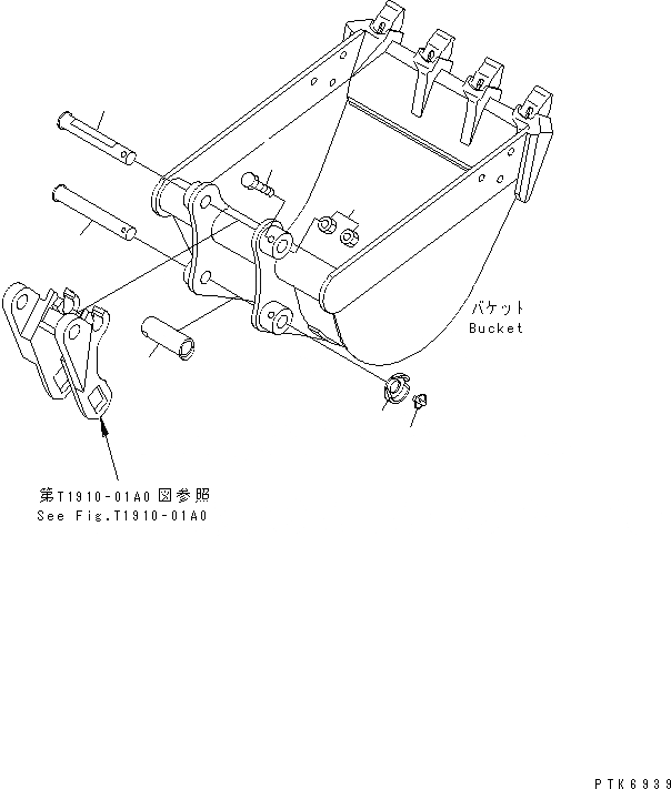 Схема запчастей Komatsu PC75UU-3 - ПАЛЕЦ КОВША (MULTIPLE CHANGE) (H ТИП КОВШ) (ДЛЯ KHMS COUPLER)(№-) РАБОЧЕЕ ОБОРУДОВАНИЕ