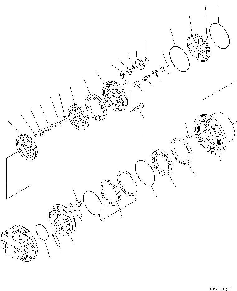 Схема запчастей Komatsu PC75UU-3 - МОТОР ХОДА (/) (КОНЕЧНАЯ ПЕРЕДАЧА) ОСНОВН. КОМПОНЕНТЫ И РЕМКОМПЛЕКТЫ