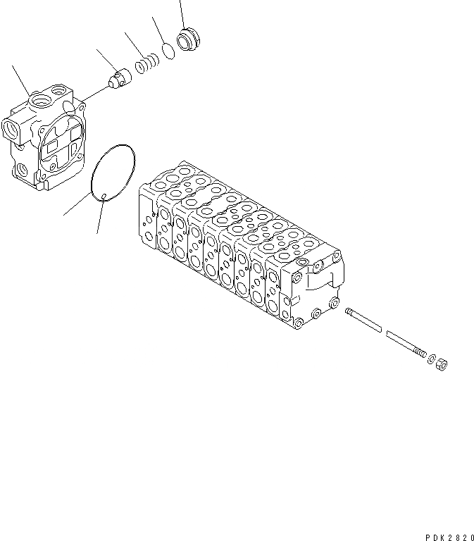 Схема запчастей Komatsu PC75UU-3 - ОСНОВН. КЛАПАН (/8) ОСНОВН. КОМПОНЕНТЫ И РЕМКОМПЛЕКТЫ