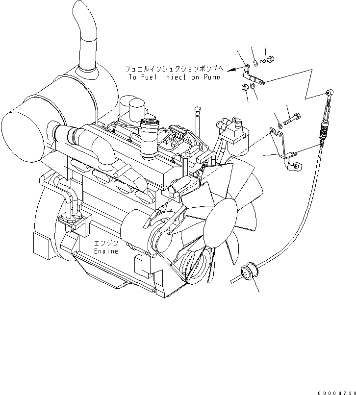 Схема запчастей Komatsu PC78MR-6 - УПРАВЛ-Е ПОДАЧ. ТОПЛИВА(№-) КОМПОНЕНТЫ ДВИГАТЕЛЯ