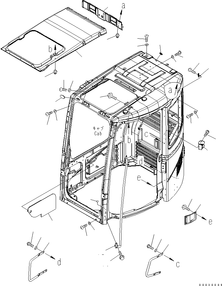 Схема запчастей Komatsu PC78MR-6 - КАБИНА (АКСЕССУАРЫ) КАБИНА ОПЕРАТОРА И СИСТЕМА УПРАВЛЕНИЯ