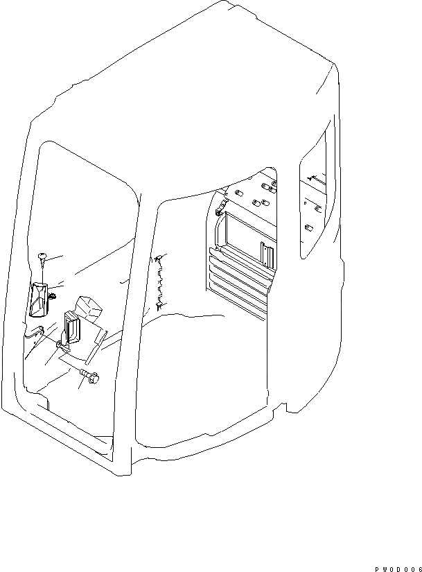 Схема запчастей Komatsu PC78MR-6 - КАБИНА (ВОЗДУХОВОДЫ) КАБИНА ОПЕРАТОРА И СИСТЕМА УПРАВЛЕНИЯ