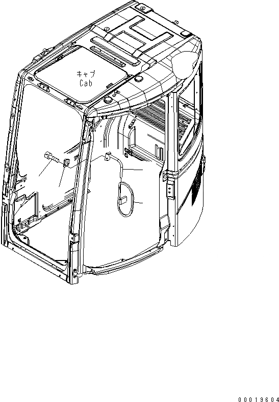 Схема запчастей Komatsu PC78MR-6 - ЗАДН. VIEW MIRROR¤ ЛЕВ. (ОДИНОЧН.) ЧАСТИ КОРПУСА