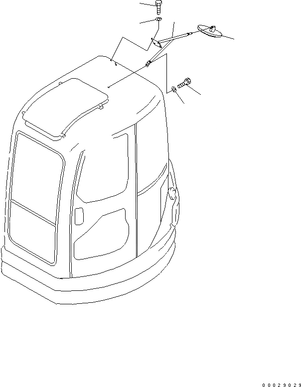 Схема запчастей Komatsu PC78MR-6 - ЗАДН. VIEW MIRROR(№9-) ЧАСТИ КОРПУСА