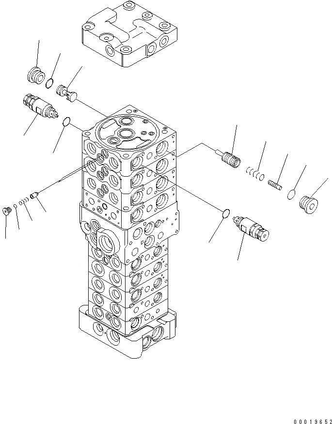 Схема запчастей Komatsu PC78MR-6 - ОСНОВН. КЛАПАН (9-КЛАПАН) (/) (ДЛЯ ОТВАЛ) (С СЕРВИСНЫМ КЛАПАНОМ) ОСНОВН. КОМПОНЕНТЫ И РЕМКОМПЛЕКТЫ