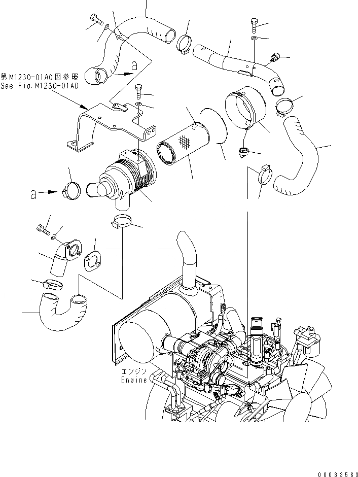 Схема запчастей Komatsu PC78MR-6 - ВОЗДУХООЧИСТИТЕЛЬ (ОДИНОЧН.)(№-89) КОМПОНЕНТЫ ДВИГАТЕЛЯ