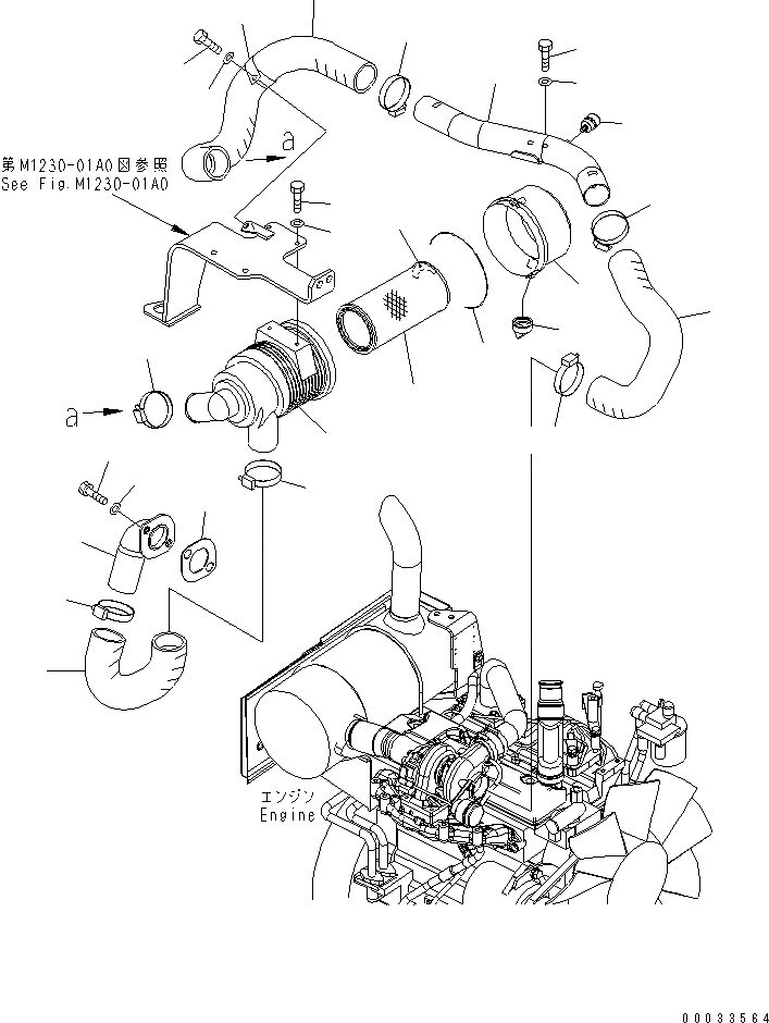 Схема запчастей Komatsu PC78MR-6 - ВОЗДУХООЧИСТИТЕЛЬ (ОДИНОЧН.)(№9-) КОМПОНЕНТЫ ДВИГАТЕЛЯ