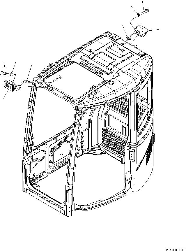 Схема запчастей Komatsu PC78MR-6 - ДОПОЛН. РАБОЧ. ОСВЕЩЕНИЕ (ДВОЙН.) ЭЛЕКТРИКА