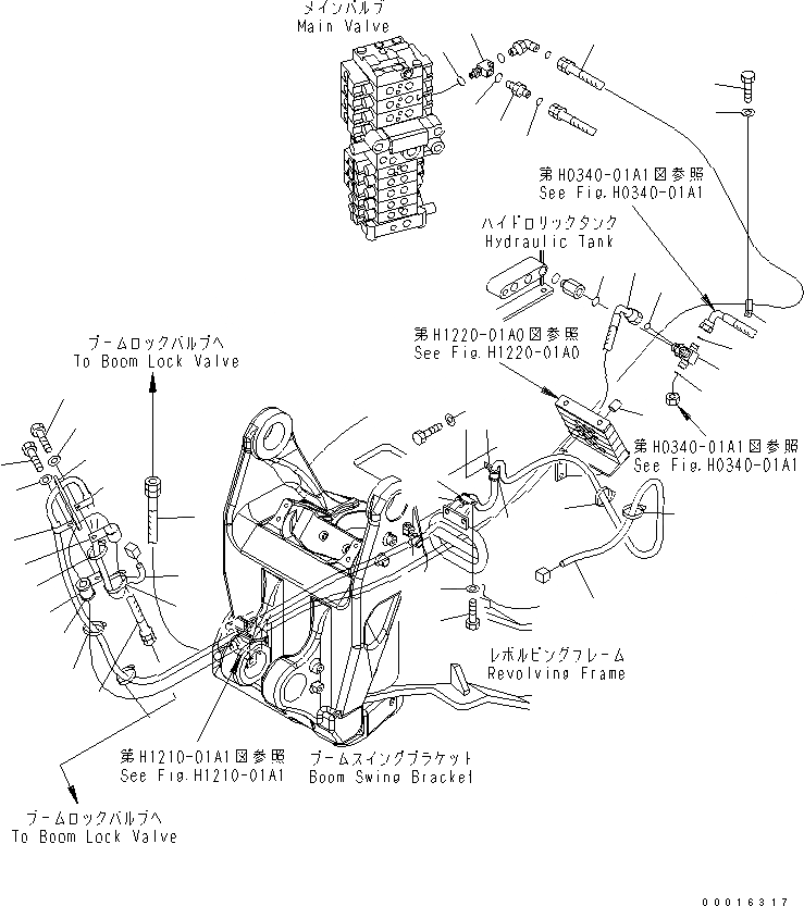 Схема запчастей Komatsu PC78MR-6 - ВОЗВРАТН. ЛИНИЯ (СТРЕЛА HOLD) (ДЛЯ ЕС) (/)(№9-) ГИДРАВЛИКА