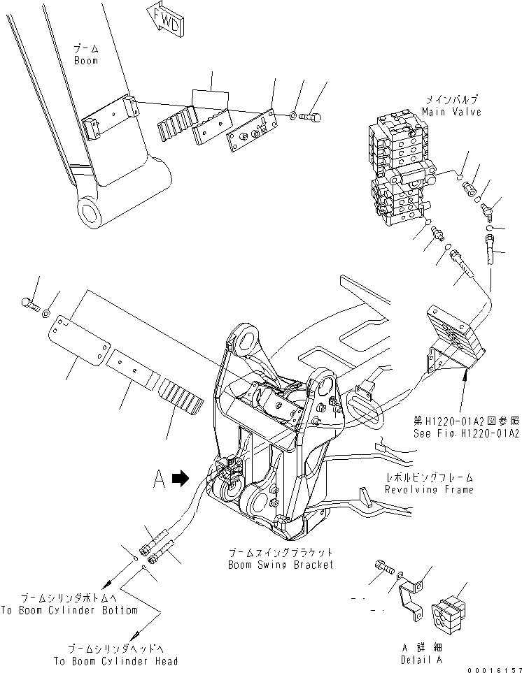 Схема запчастей Komatsu PC78MR-6 - ГИДРОЛИНИЯ СТРЕЛЫ (ДЛЯ ЕС)(№9-) ГИДРАВЛИКА