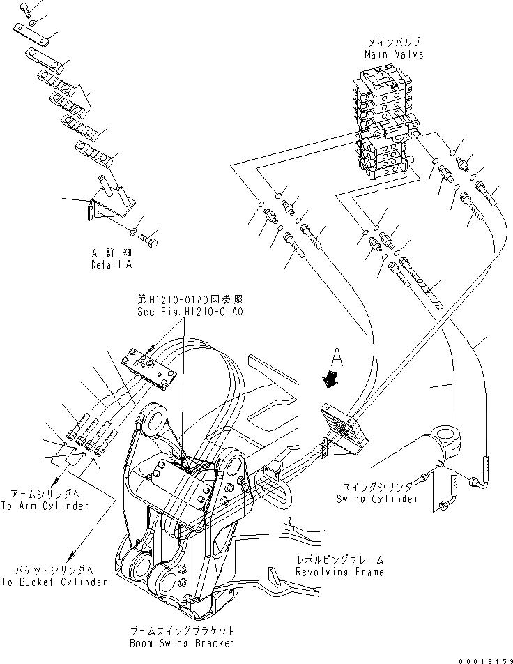 Схема запчастей Komatsu PC78MR-6 - ГИДРОЛИНИЯ РУКОЯТИ И КОВША(НАВЕСН. ОБОРУД.) (СТРЕЛА HOLD)(№9-) ГИДРАВЛИКА