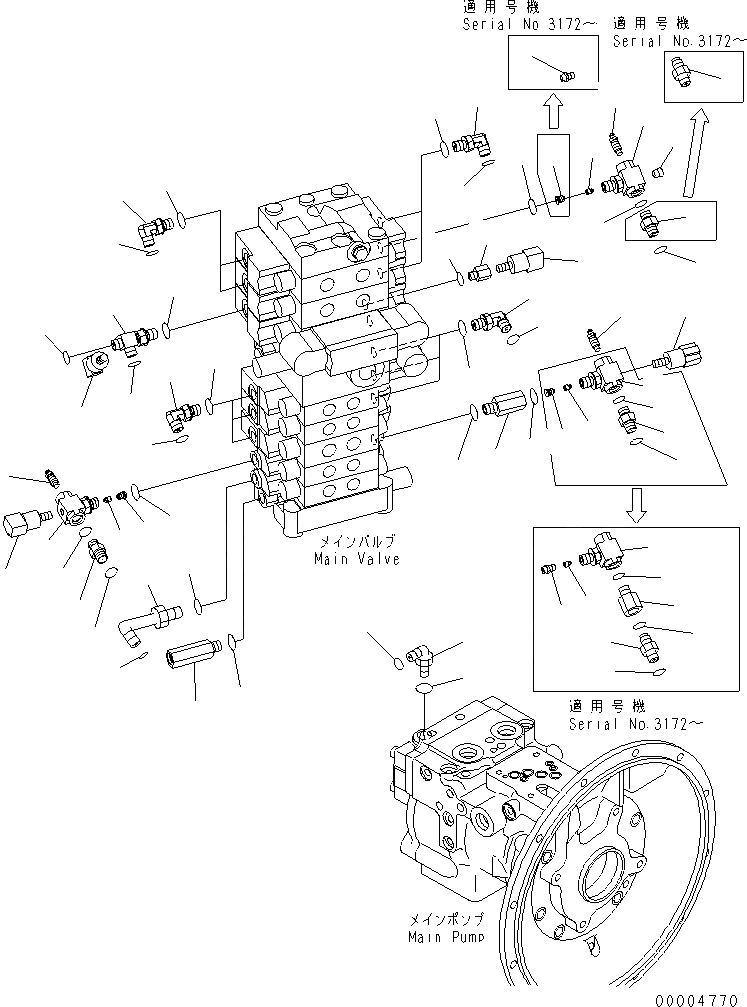 Схема запчастей Komatsu PC78MR-6 - P.P.C ОСНОВН. ЛИНИЯ (/) (ОТВАЛ) ГИДРАВЛИКА