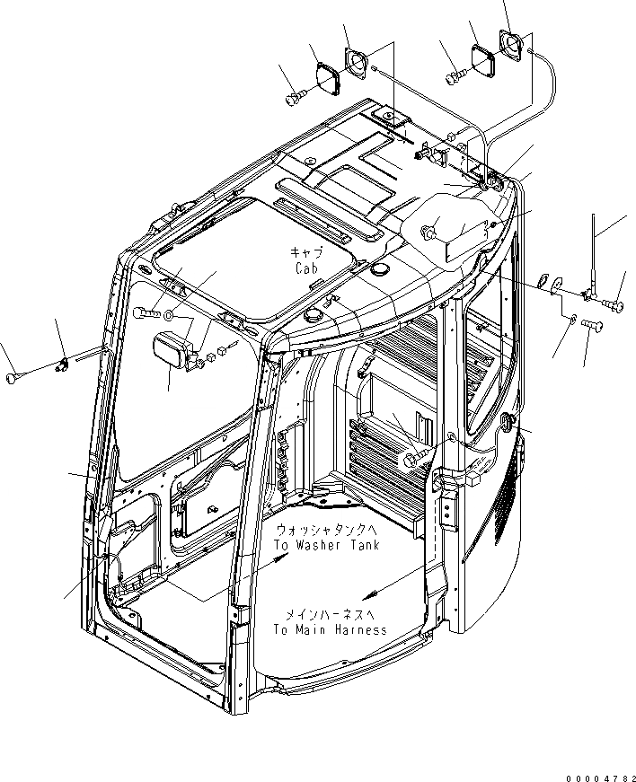 Схема запчастей Komatsu PC78MR-6 - КАБИНА (РАДИО) КАБИНА ОПЕРАТОРА И СИСТЕМА УПРАВЛЕНИЯ