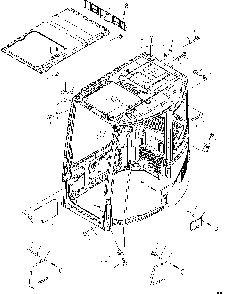 Схема запчастей Komatsu PC78MR-6 - КАБИНА (АКСЕССУАРЫ) (NORWAY СПЕЦ-Я.) КАБИНА ОПЕРАТОРА И СИСТЕМА УПРАВЛЕНИЯ