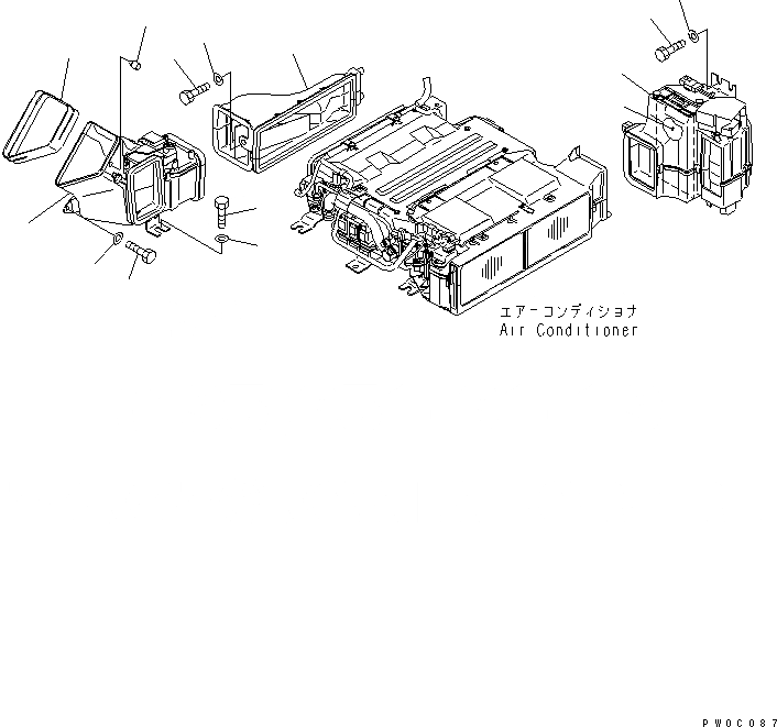 Схема запчастей Komatsu PC78MR-6 - КОНДИЦ. ВОЗДУХА (БЛОК) (ОБОГРЕВАТЕЛЬ.) КАБИНА ОПЕРАТОРА И СИСТЕМА УПРАВЛЕНИЯ