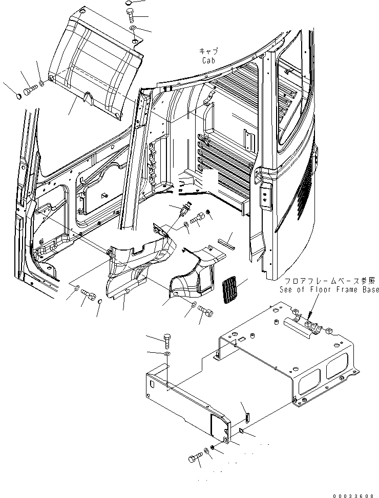 Схема запчастей Komatsu PC78MR-6 - ПОКРЫТИЕ ПОЛА (КАБИНА)(№-) КАБИНА ОПЕРАТОРА И СИСТЕМА УПРАВЛЕНИЯ