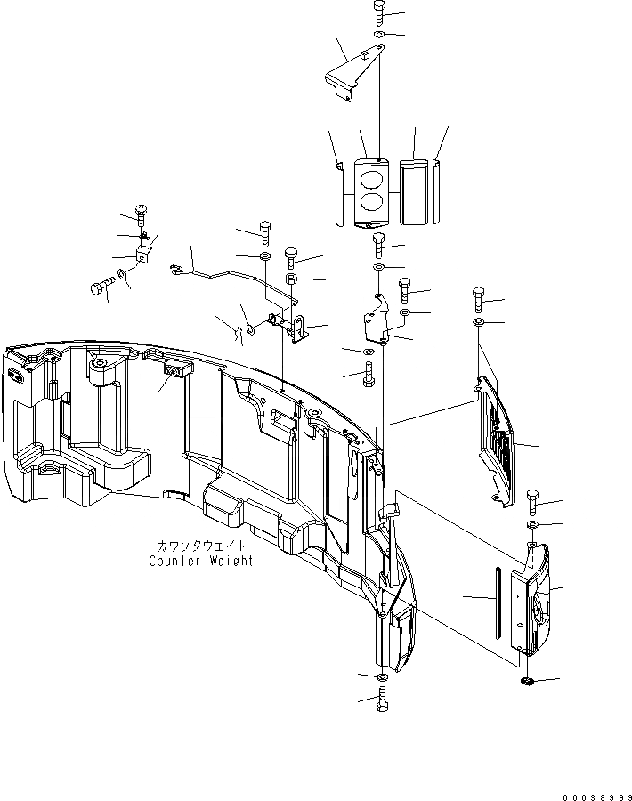 Схема запчастей Komatsu PC78MR-6 - КАПОТ (КОРПУС) (YELНИЗ.) (ЕС НОВ. NOISE ПОНИЖАЮЩ. ARRANGEMENT )(№8-) ЧАСТИ КОРПУСА