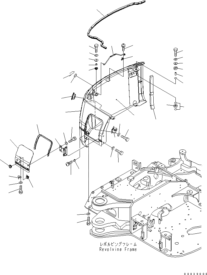 Схема запчастей Komatsu PC78MR-6 - ПРАВ. КРЫШКА(YELНИЗ.) (ЕС НОВ. NOISEПОНИЖАЮЩ. ARRANGEMENT )(№8-) ЧАСТИ КОРПУСА