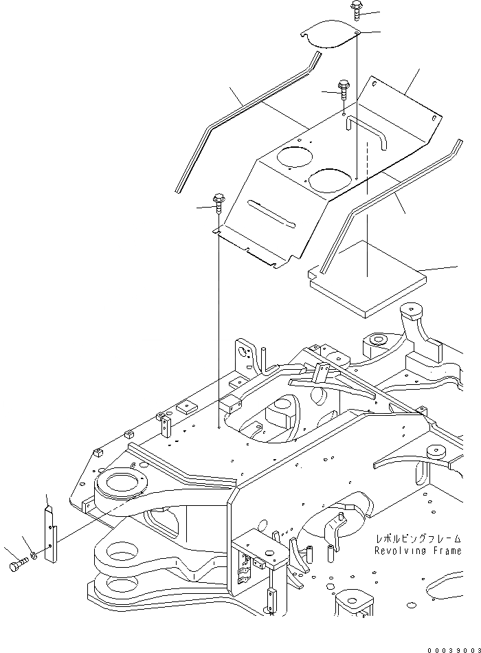 Схема запчастей Komatsu PC78MR-6 - ПЕРЕДН. КРЫШКА(ЦЕНТР. COVER) (YELНИЗ.) (ЕС НОВ. NOISE ПОНИЖАЮЩ. ARRANGEMENT )(№8-) ЧАСТИ КОРПУСА