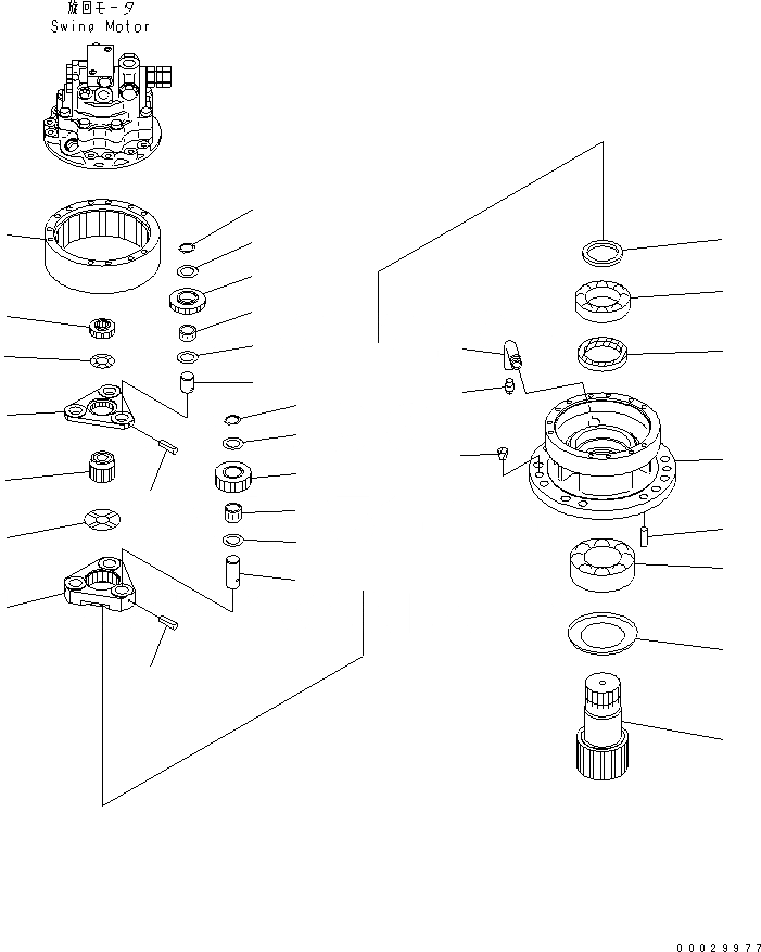 Схема запчастей Komatsu PC78MR-6 - МЕХАНИЗМ ПОВОРОТА (MACHINERY)(№-) ПОВОРОТН. КРУГ И КОМПОНЕНТЫ