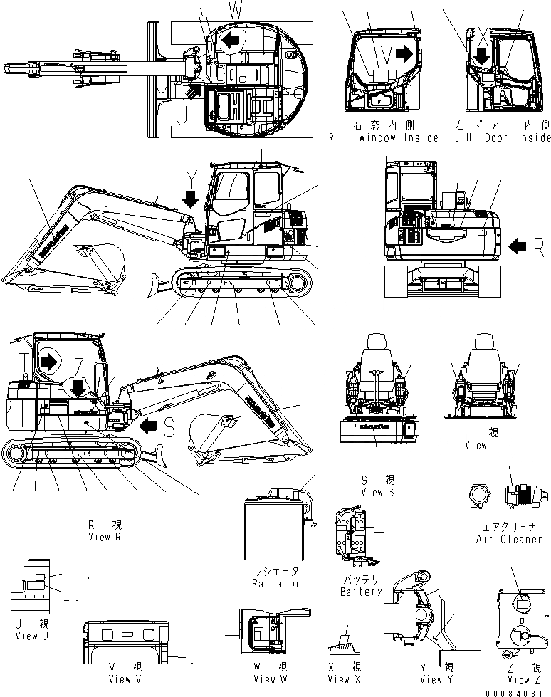 Схема запчастей Komatsu PC78MR-6 - МАРКИРОВКА (ИСПАНИЯ) МАРКИРОВКА