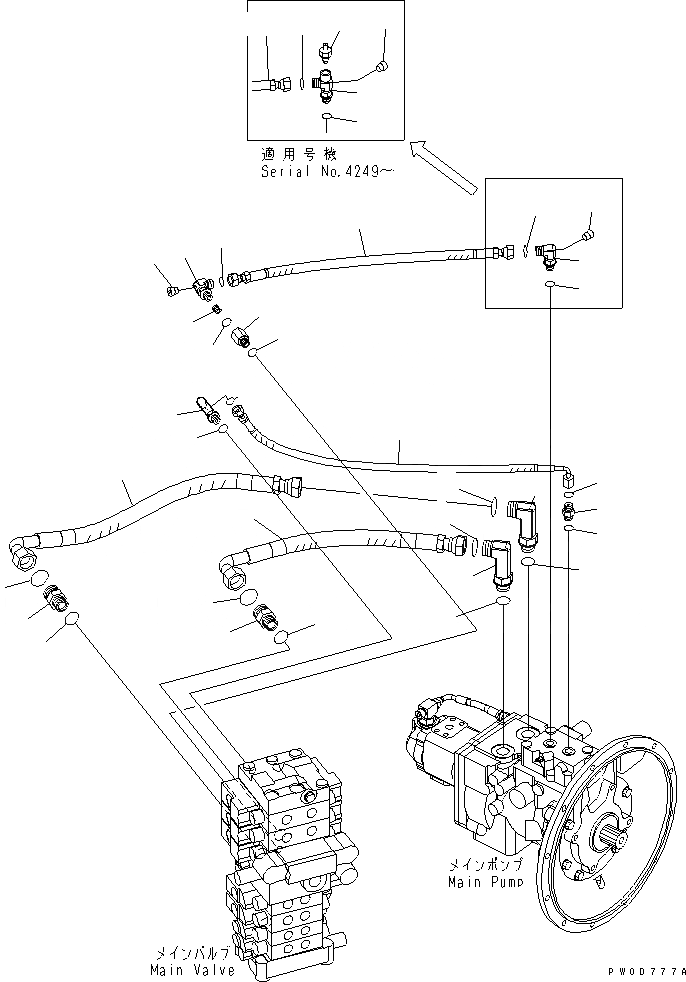 Схема запчастей Komatsu PC78US-6 - ЛИНИЯ ПОДАЧИ(№-) ГИДРАВЛИКА