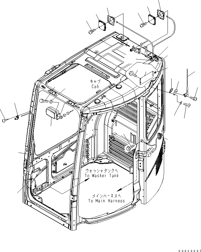 Схема запчастей Komatsu PC78US-6 - КАБИНА (РАДИО)(№-) КАБИНА ОПЕРАТОРА И СИСТЕМА УПРАВЛЕНИЯ