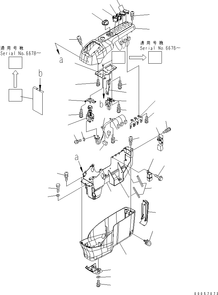 Схема запчастей Komatsu PC78US-6 - ОСНОВН. КОНСТРУКЦИЯ (КОНСОЛЬ) (ПРАВ.) (С M-KEY)(№-) КАБИНА ОПЕРАТОРА И СИСТЕМА УПРАВЛЕНИЯ