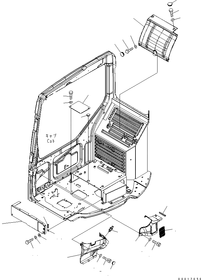Схема запчастей Komatsu PC78US-6 - ПОКРЫТИЕ ПОЛА (КАБИНА)(№-) КАБИНА ОПЕРАТОРА И СИСТЕМА УПРАВЛЕНИЯ