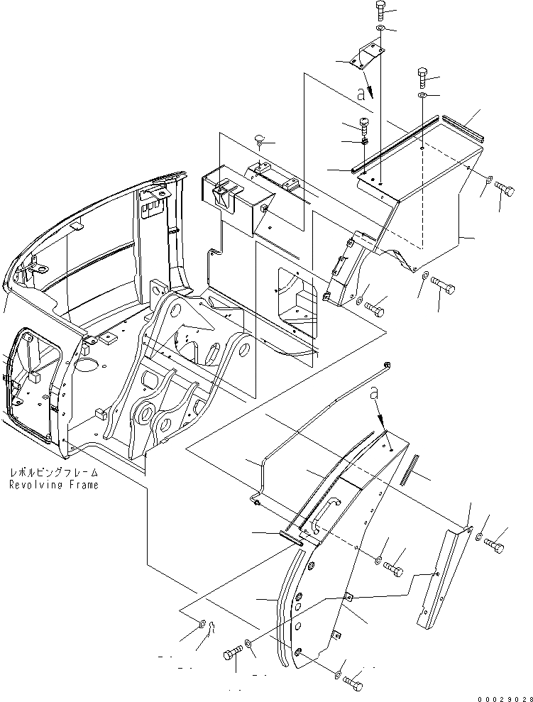 Схема запчастей Komatsu PC78US-6 - ПЕРЕДН. КРЫШКА(БАК COVER) (YELНИЗ.) (/)(№-) ЧАСТИ КОРПУСА