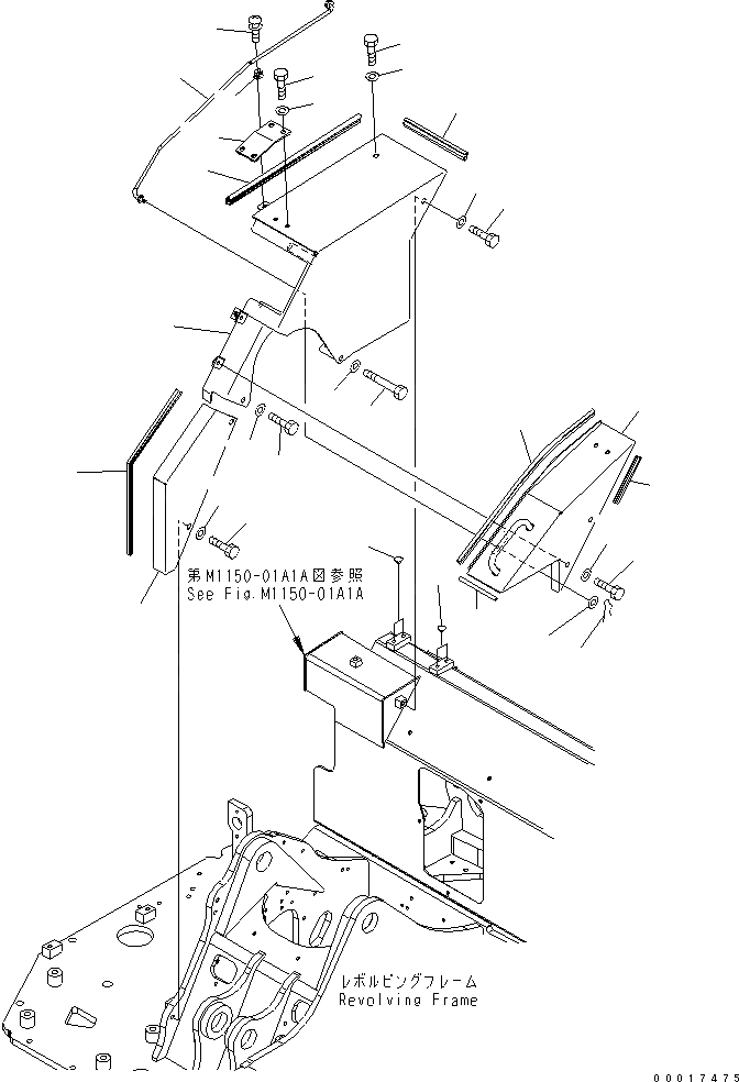 Схема запчастей Komatsu PC78US-6 - ПЕРЕДН. КРЫШКА(БАК COVER) (YELНИЗ.) (/)(№-) ЧАСТИ КОРПУСА